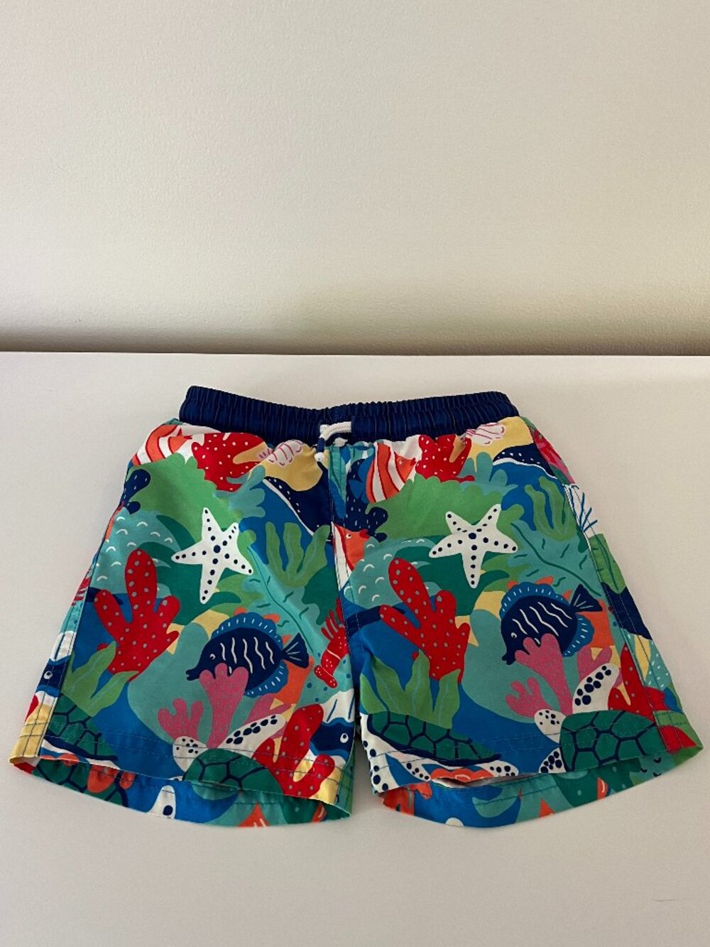 Mini Boden Swim Trunks | Boys Swimsuit | Ocean Theme | Size 2-3T